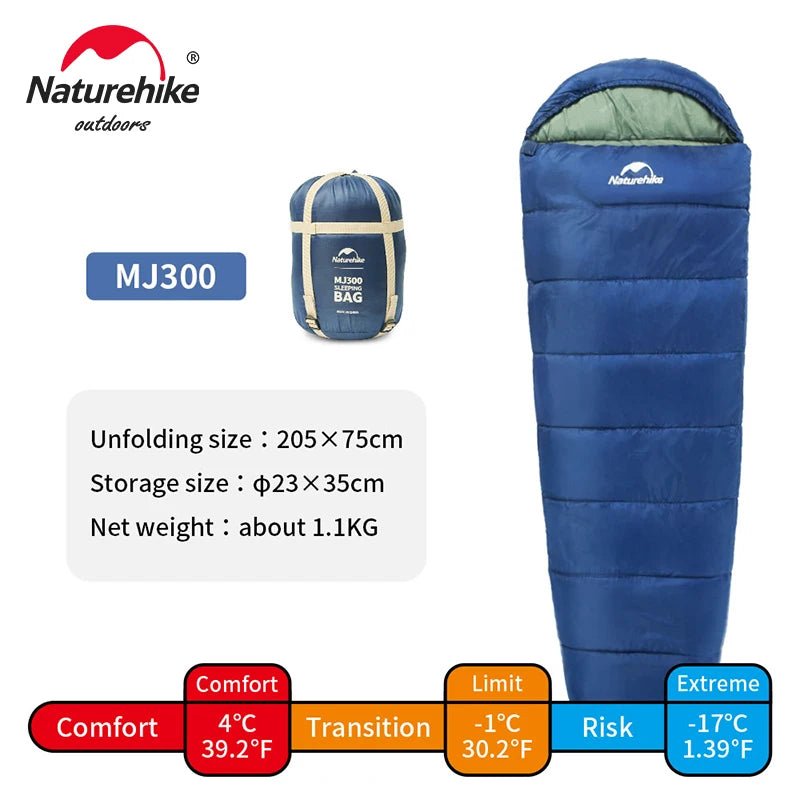 Naturehike slaapzak MJ300 -1℃ lichtgewicht MJ600 -12℃ mummie slaapzak - Bivakshop