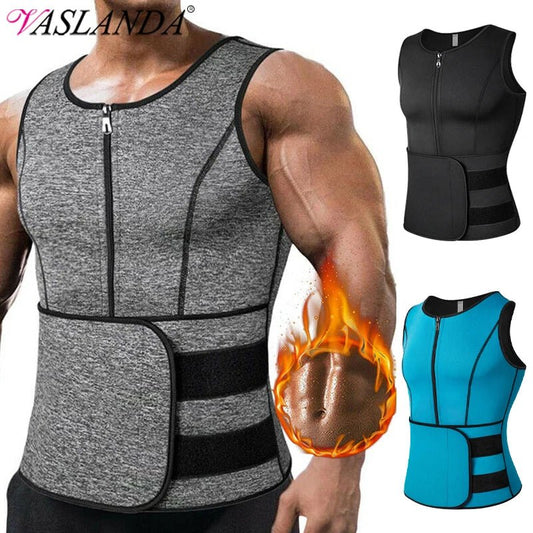 Neopreen sauna sweat vest voor mannen - Taille trainer en body shaper met ritssluiting - Bivakshop