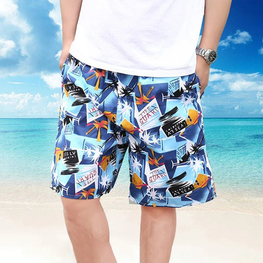 Nieuwe mannen zomerzwemshorts - Met flower print en plus size - Voor het strand - Bivakshop