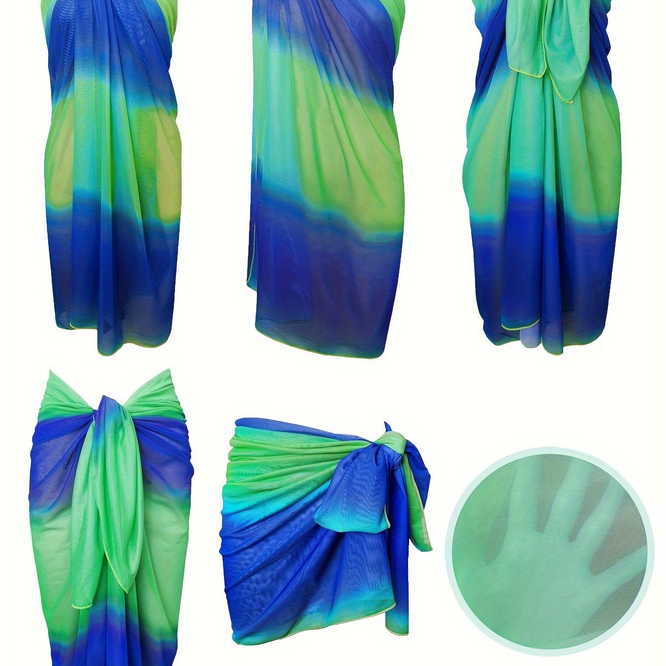 Ombre tie dye sarong omslagdoek - Elegante strandrok - Met meerdere draagopties - Bivakshop