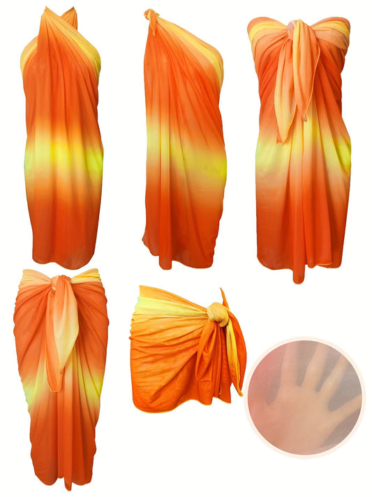 Ombre tie dye sarong omslagdoek - Elegante strandrok - Met meerdere draagopties - Bivakshop