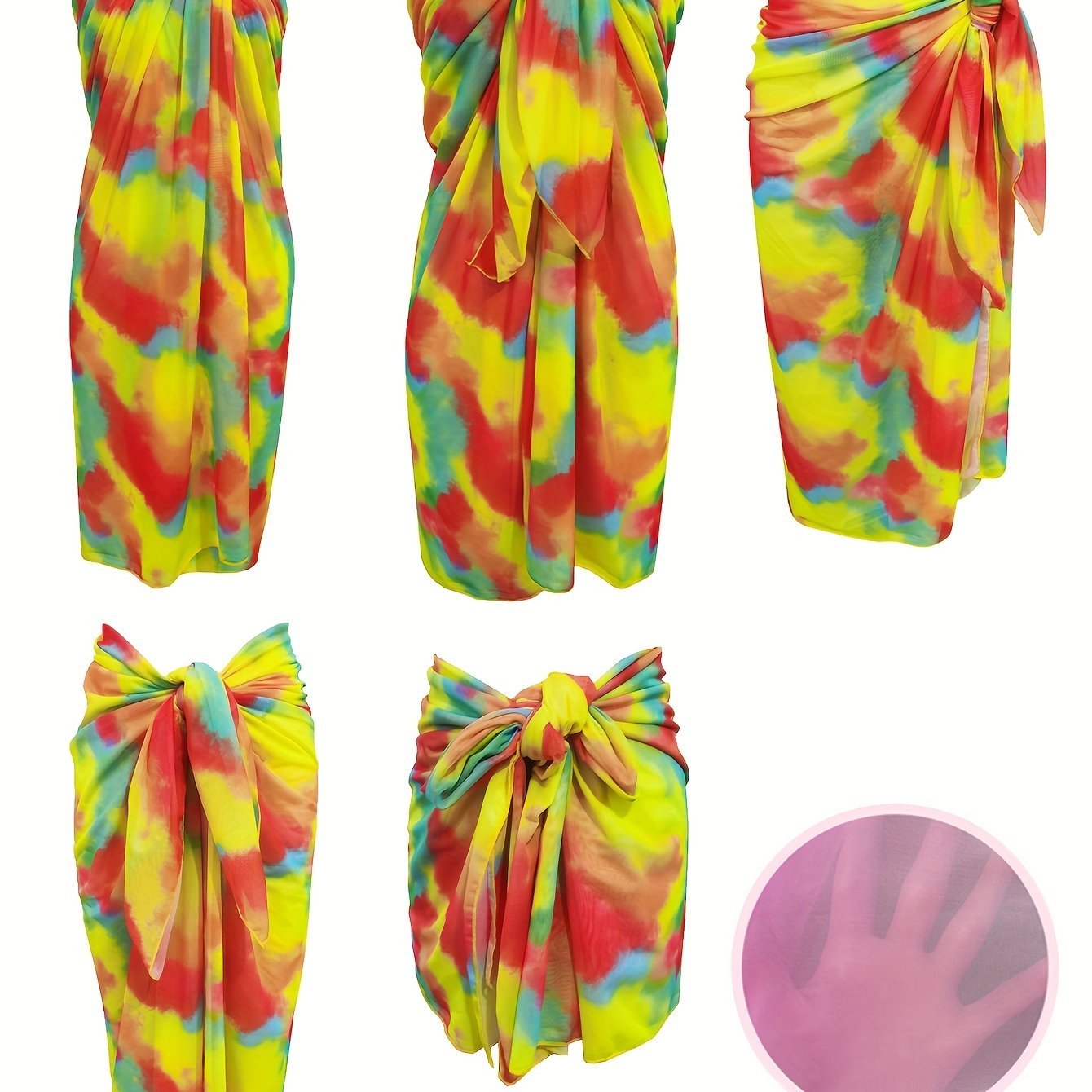 Ombre tie dye sarong omslagdoek - Elegante strandrok - Met meerdere draagopties - Bivakshop