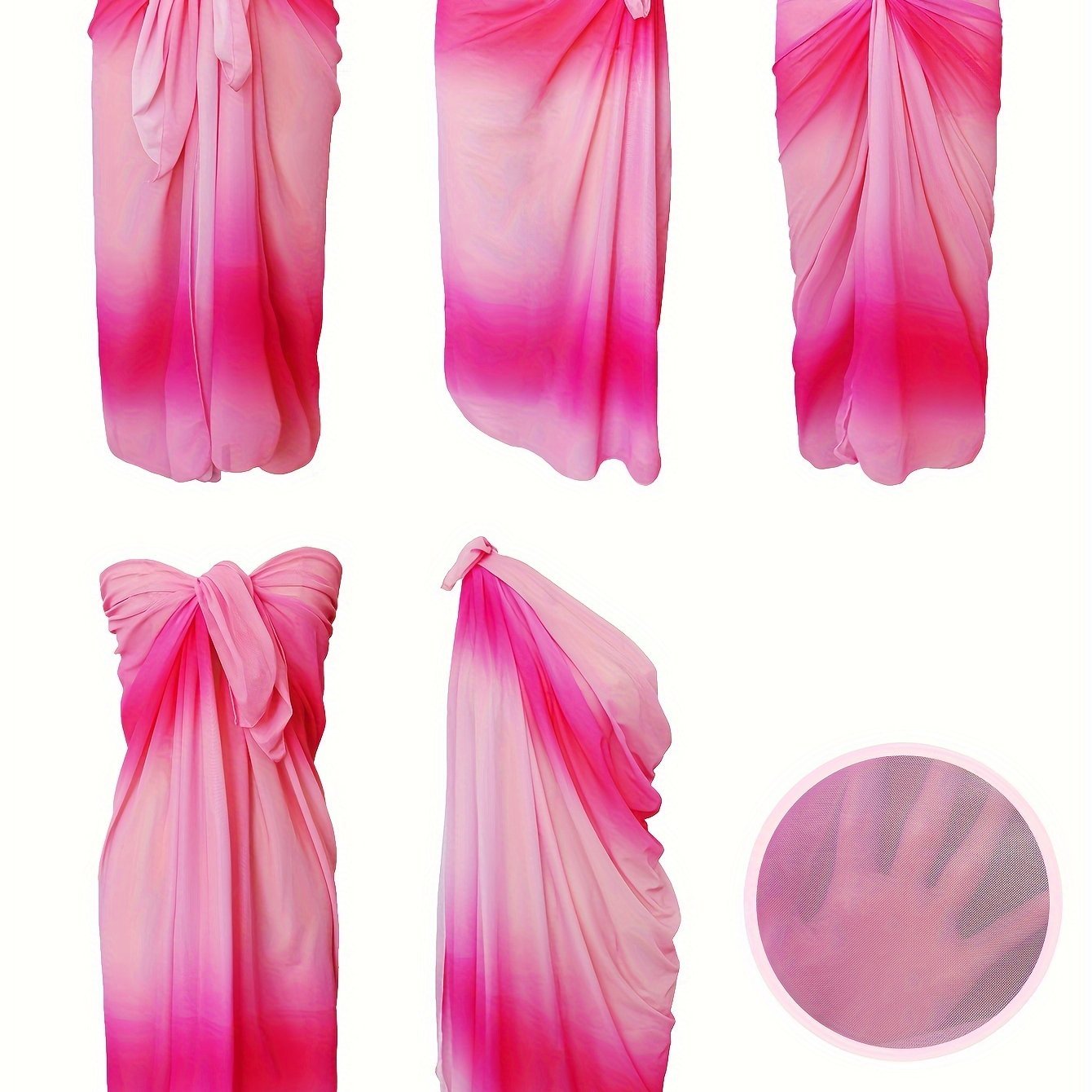 Ombre tie dye sarong omslagdoek - Elegante strandrok - Met meerdere draagopties - Bivakshop