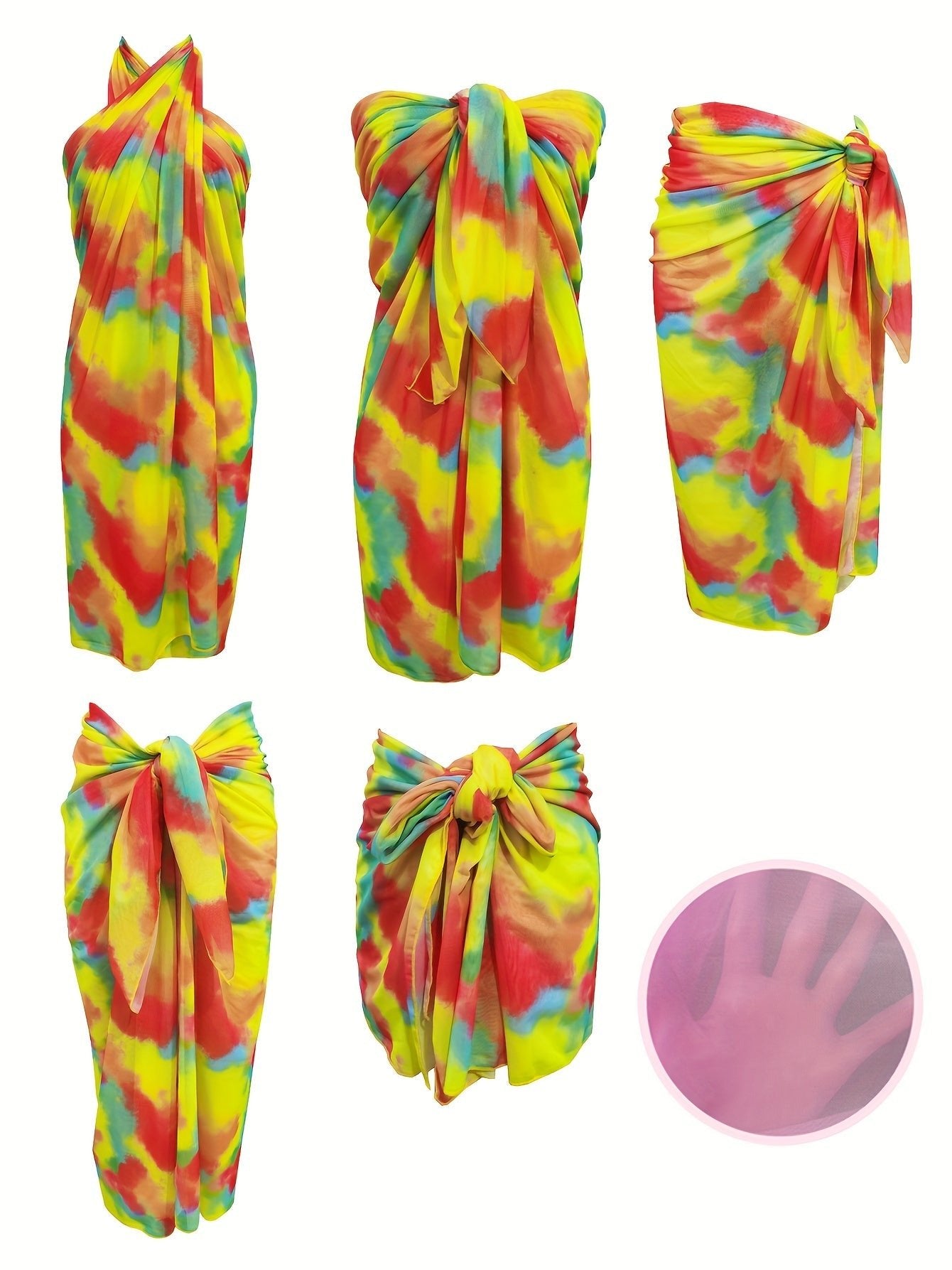 Ombre tie dye sarong omslagdoek - Elegante strandrok - Met meerdere draagopties - Bivakshop