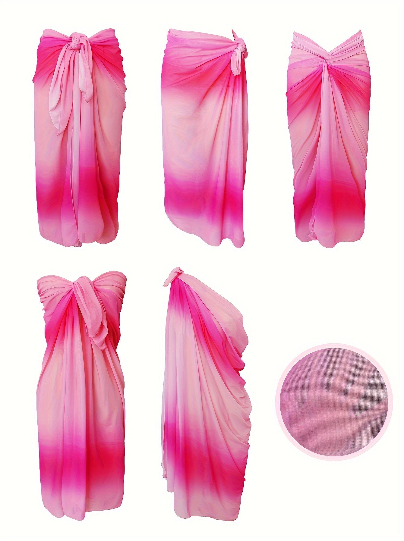 Ombre tie dye sarong omslagdoek - Elegante strandrok - Met meerdere draagopties - Bivakshop