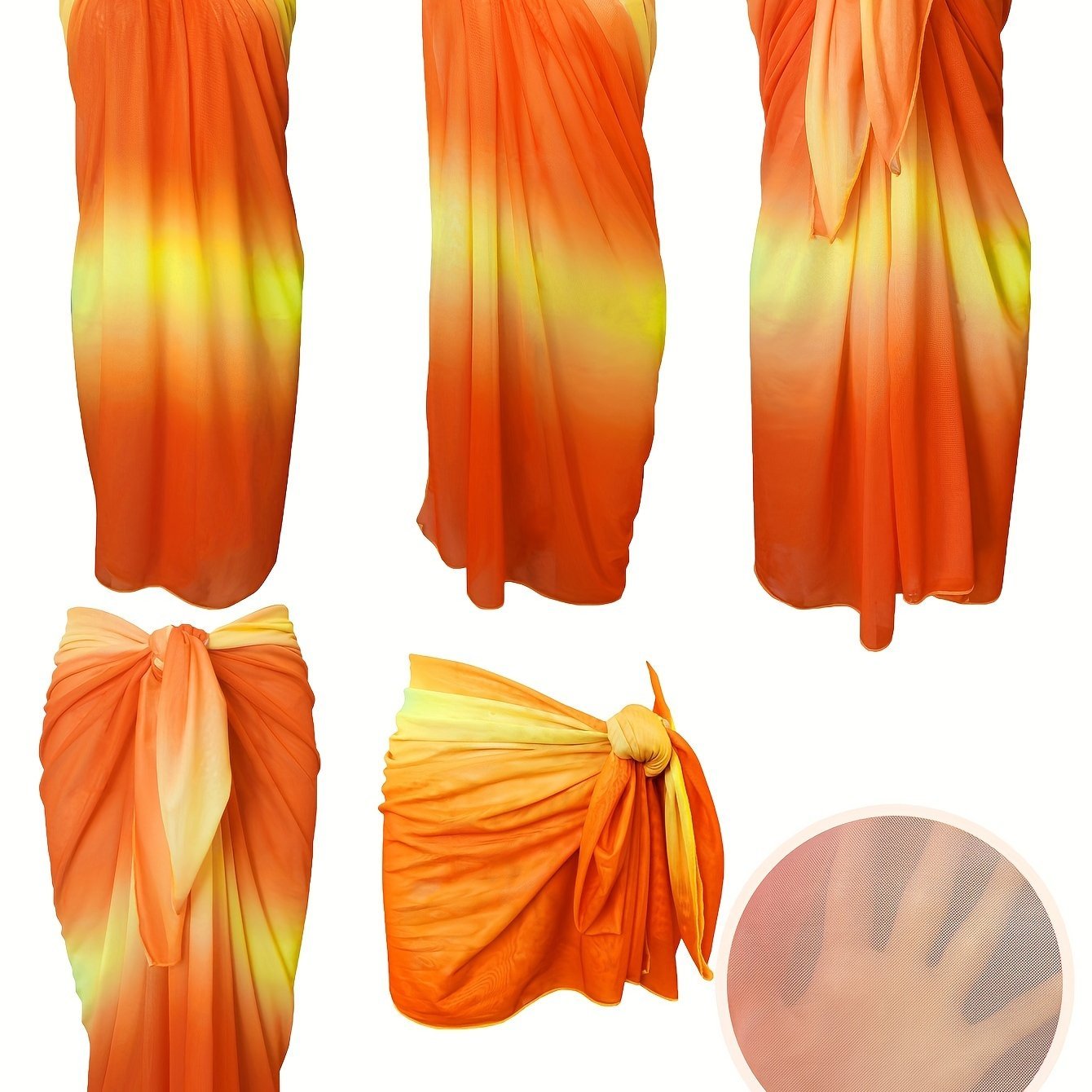 Ombre tie dye sarong omslagdoek - Elegante strandrok - Met meerdere draagopties - Bivakshop