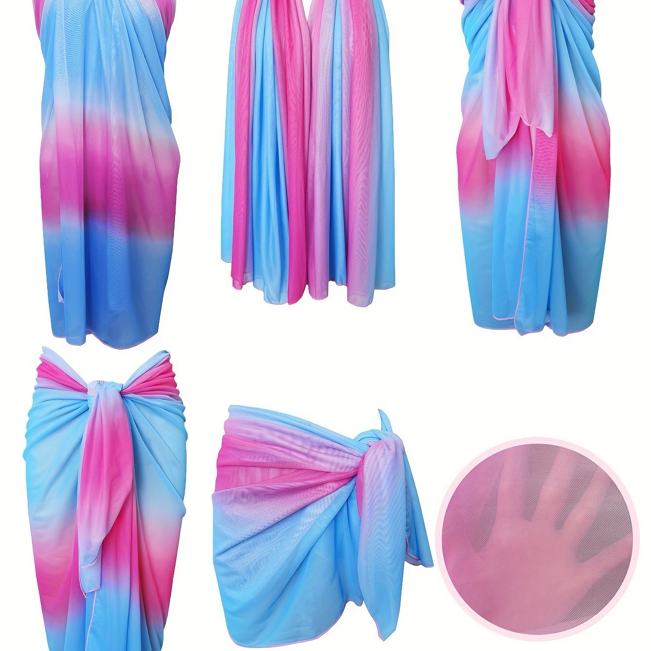 Ombre tie dye sarong omslagdoek - Elegante strandrok - Met meerdere draagopties - Bivakshop