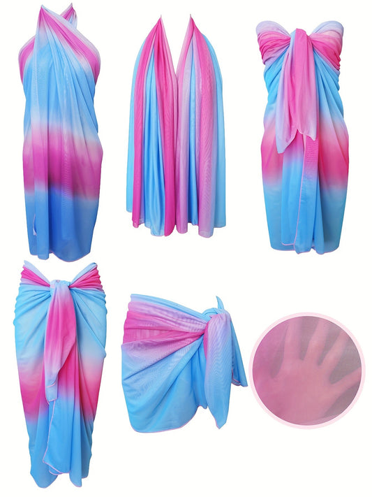 Ombre tie dye sarong omslagdoek - Elegante strandrok - Met meerdere draagopties - Bivakshop