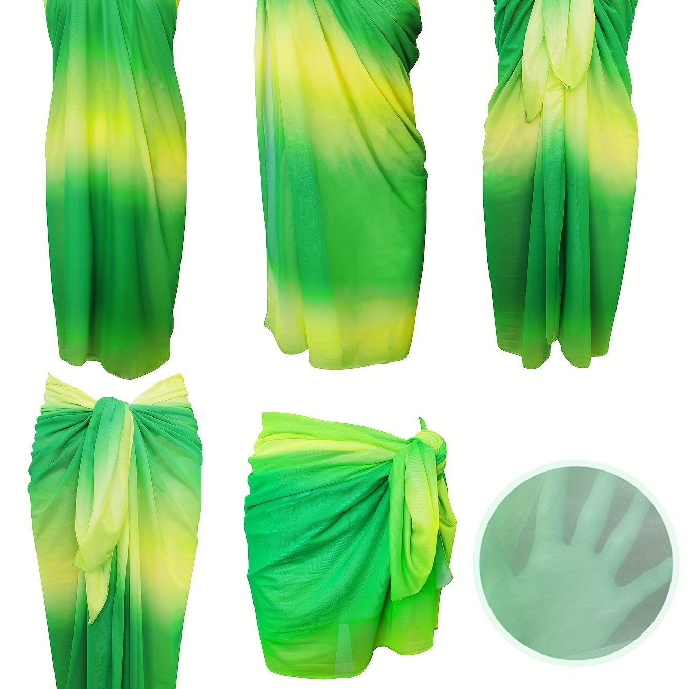 Ombre tie dye sarong omslagdoek - Elegante strandrok - Met meerdere draagopties - Bivakshop