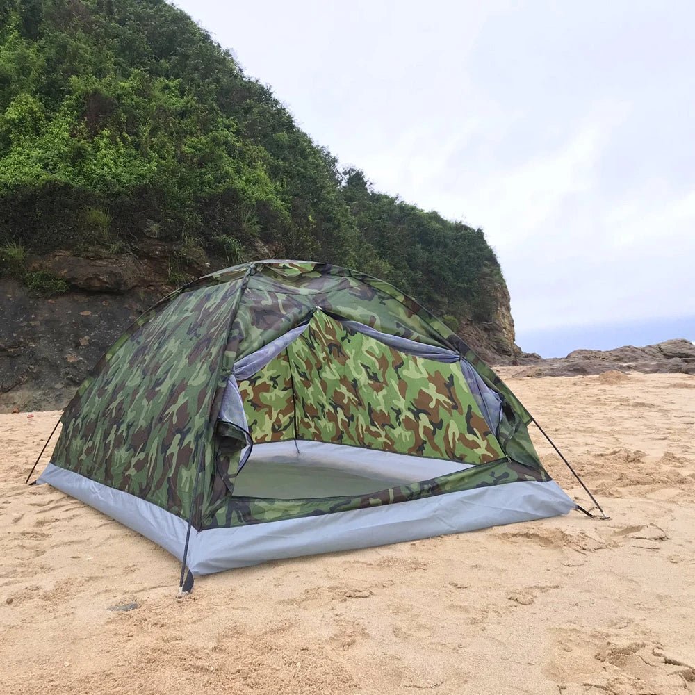 Portabele camouflage camping tent - Voor 2 personen - Met duurzaam 600d oxford - Bivakshop