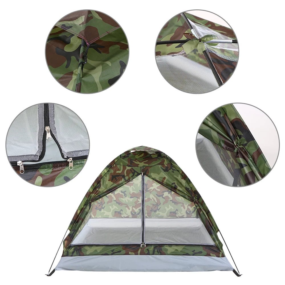 Portabele camouflage camping tent - Voor 2 personen - Met duurzaam 600d oxford - Bivakshop