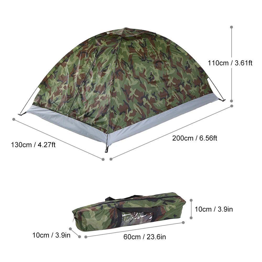 Portabele camouflage camping tent - Voor 2 personen - Met duurzaam 600d oxford - Bivakshop