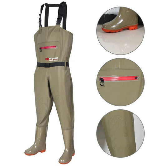 Pvc - Vliegvissen waders - Met borst hoge waterdichte vis overall - Bivakshop