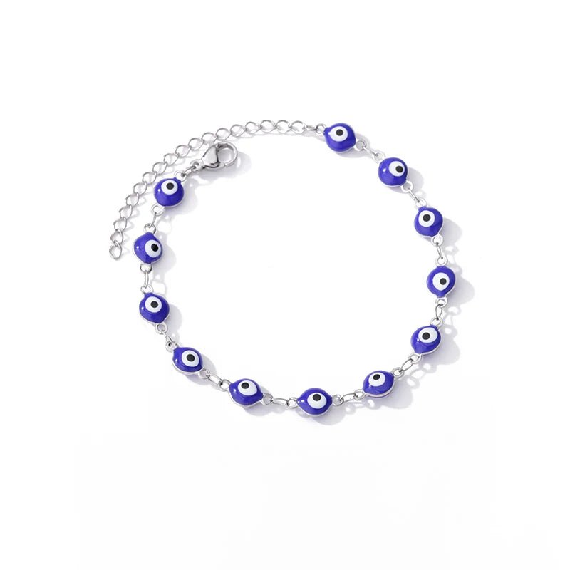 Roestvrijstalen evil eye armband - Dames emaille ketting - Zomer strandvoet sieraad 2024 - Bivakshop