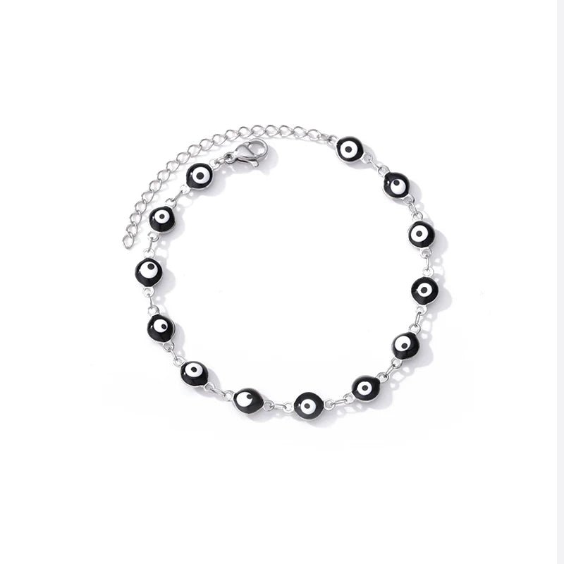 Roestvrijstalen evil eye armband - Dames emaille ketting - Zomer strandvoet sieraad 2024 - Bivakshop