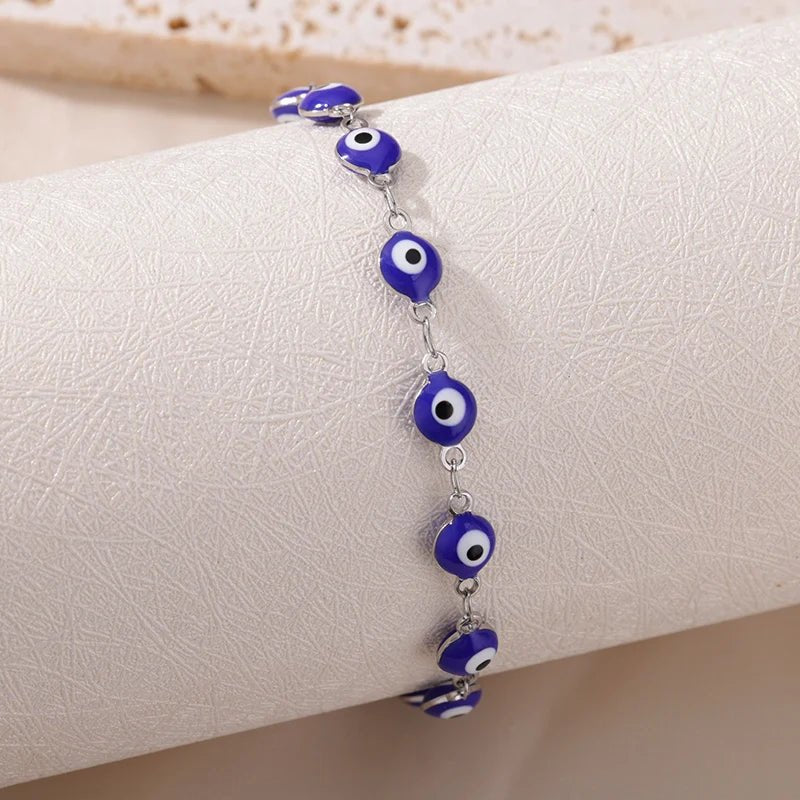 Roestvrijstalen evil eye armband - Dames emaille ketting - Zomer strandvoet sieraad 2024 - Bivakshop