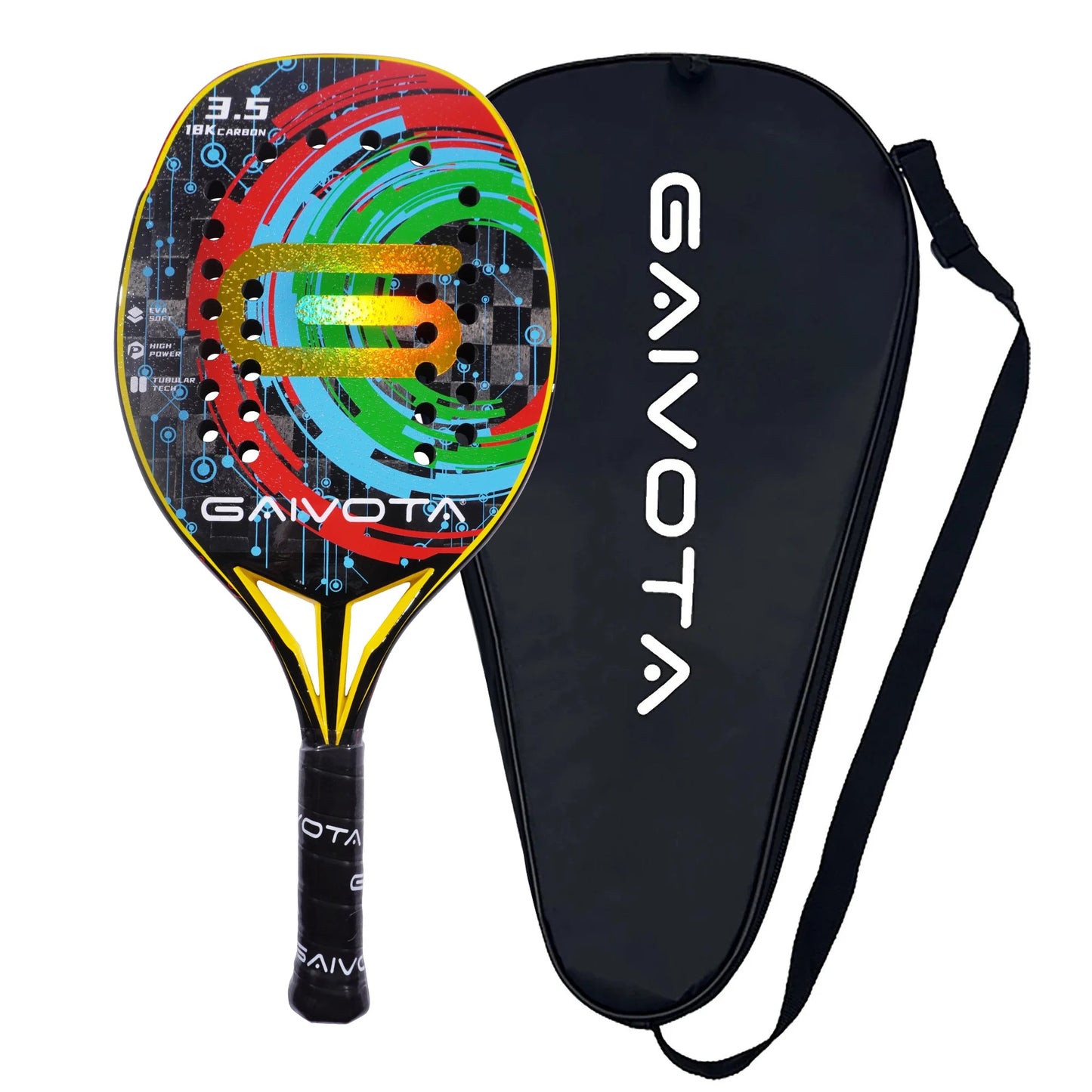 Strand tennisracket - Gaivota 2024 18k - Carbon oval centrum zoetpunt - Bivakshop