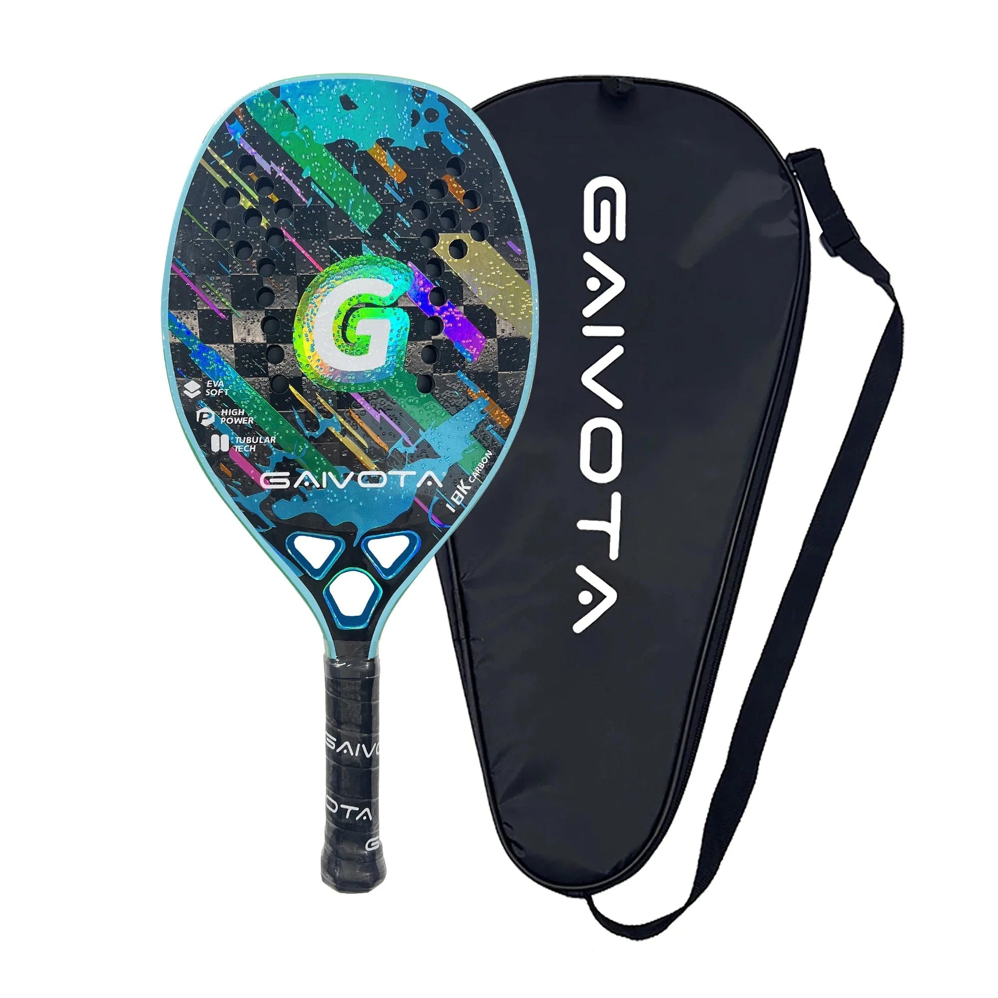 Strand tennisracket - Gaivota 2024 18k - Carbon oval centrum zoetpunt - Bivakshop