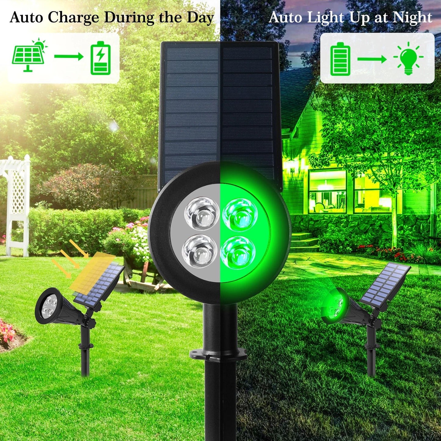 T - SUN LED solar tuinlamp - Waterdichte buitenlamp - Voor tuin, wand en decoratie - Bivakshop