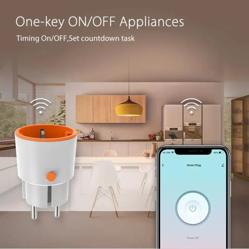 Tuya Smart Zigbee 3.0 slimme stekker - 16A EU stopcontact - Werkt met Alexa en Google Home - Bivakshop