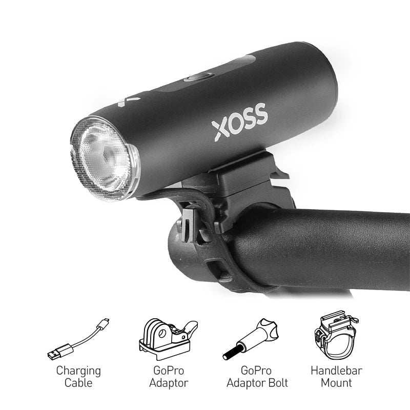 Xoss - Xl400 xl800 fiets koplamp - 400 800 lumen usb oplaadbaar alu flitser - Bivakshop