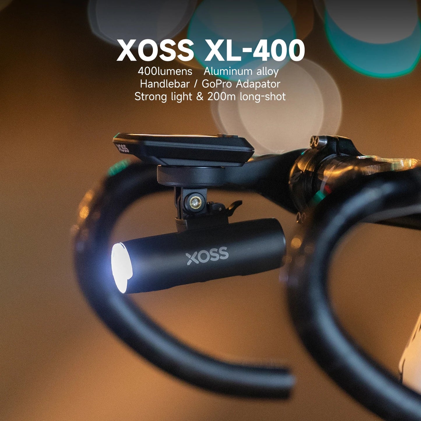 Xoss - Xl400 xl800 fiets koplamp - 400 800 lumen usb oplaadbaar alu flitser - Bivakshop