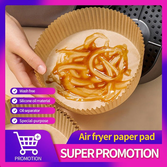 Airfryer wegwerp bakpapier - 50 stuks - Papier Siliconen -Absorberend Papier - Bivakshop