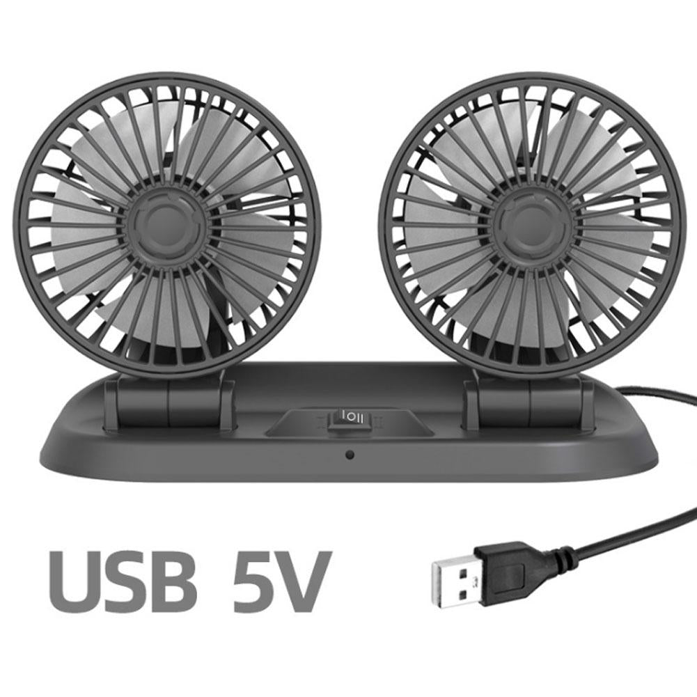 Autoventilator - Dual Head Usb - 2 Snelheden - Verstelbaar - Bivakshop