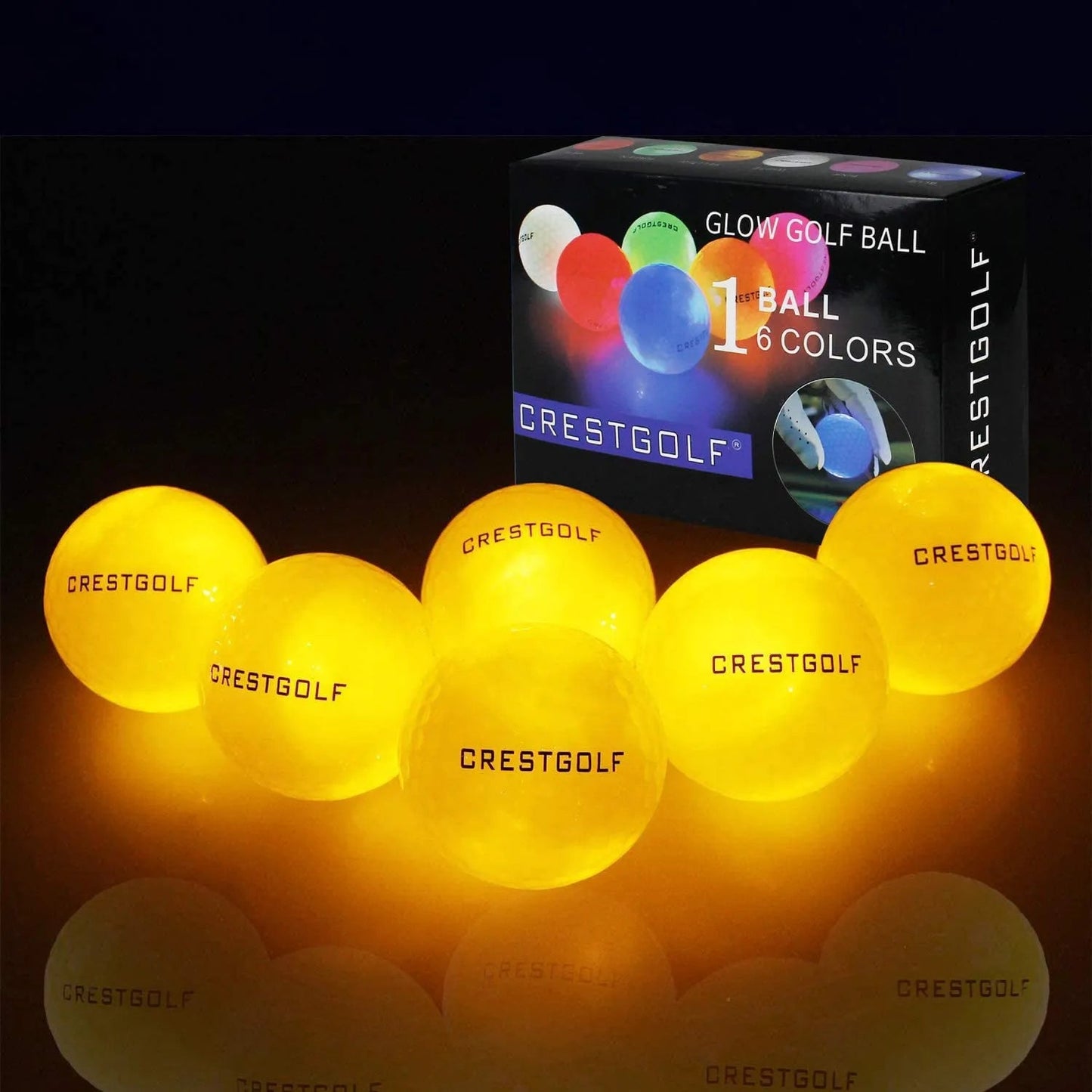 Crestgolf led golfballen - Glow-in-the-dark golfbal - Zes schitterende kleuren - Bivakshop