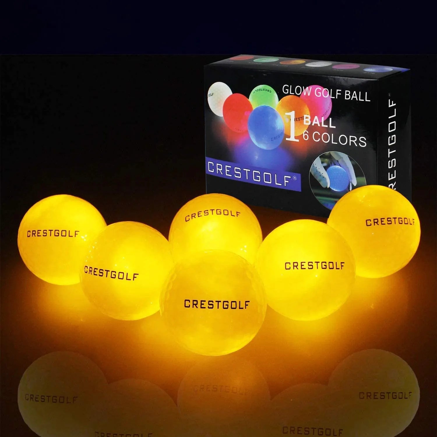 Crestgolf led golfballen - Glow-in-the-dark golfbal - Zes schitterende kleuren - Bivakshop