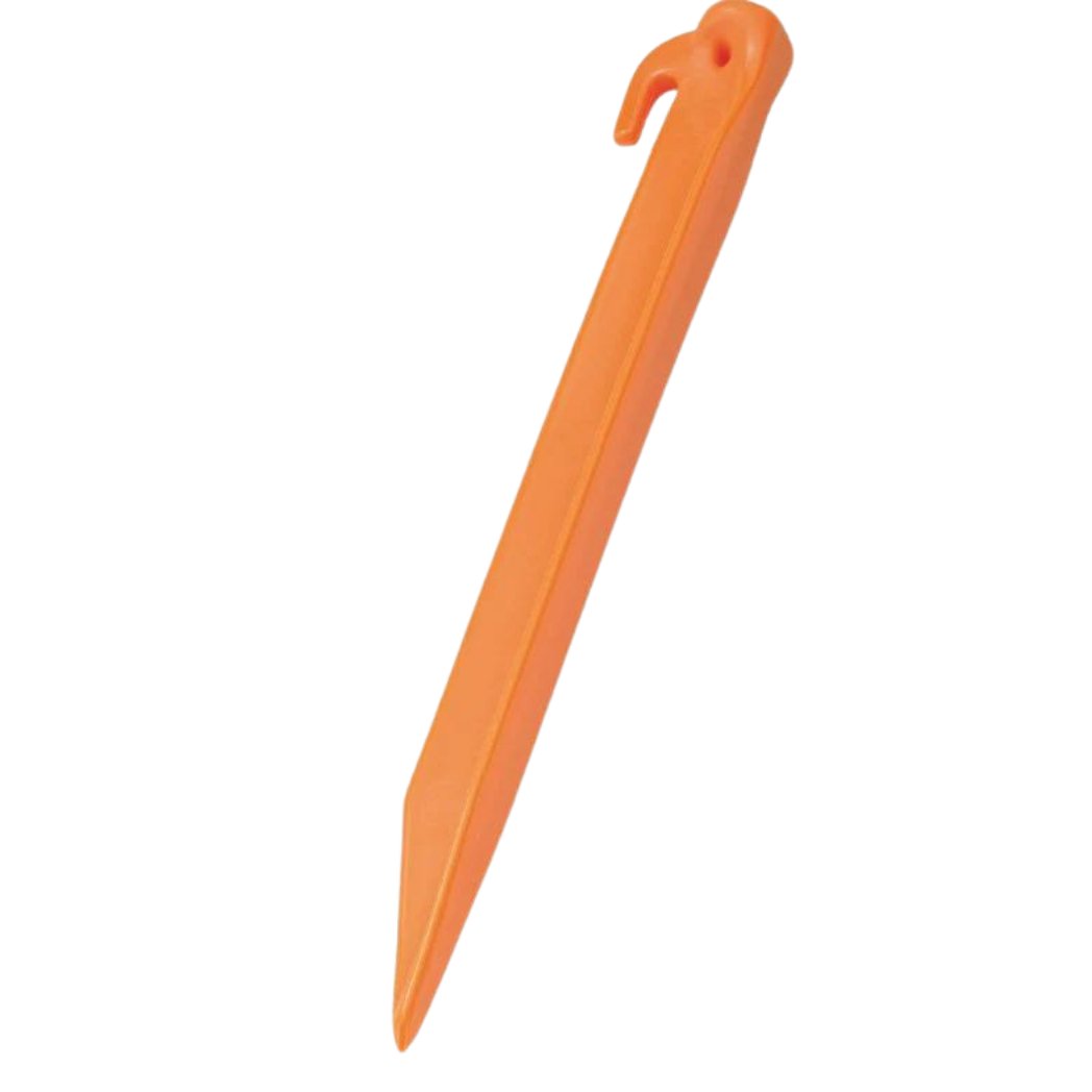 Easy Camp 22 cm oranje plastic tentharingen - Set van 6 - Bivakshop