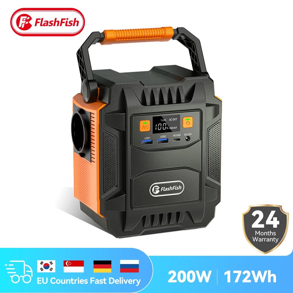 Flashfish 200W draagbare krachtcentrale - 172Wh 230V zonne-energie generator - Bivakshop