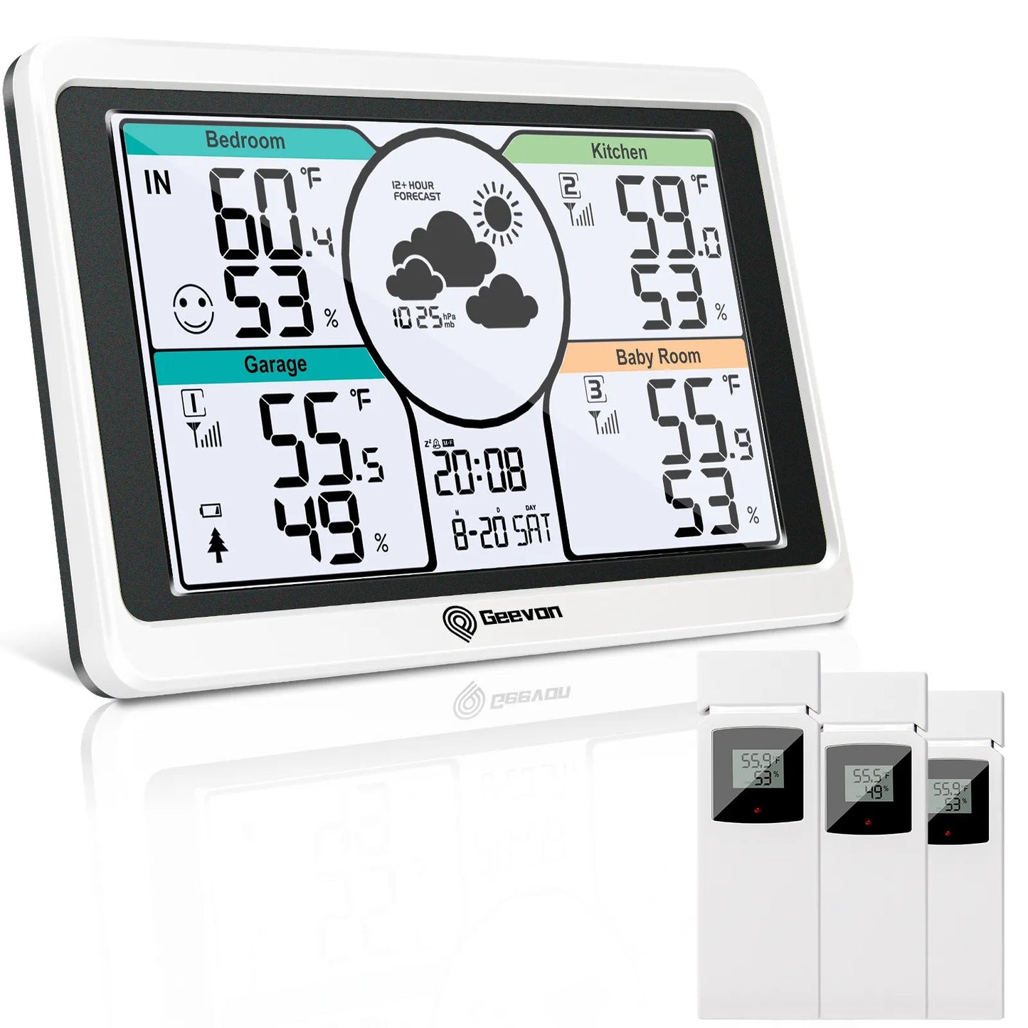 Geevon draadloos weerstation - Compleet weerpakket met kleurendisplay en barometer - Bivakshop