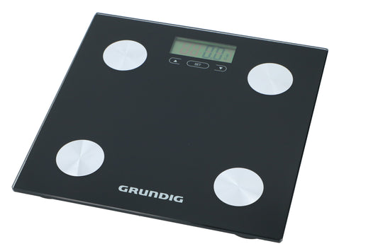 Grundig digitale weegschaal met lichaamsanalyse - Zwart, 180 kg - Bivakshop