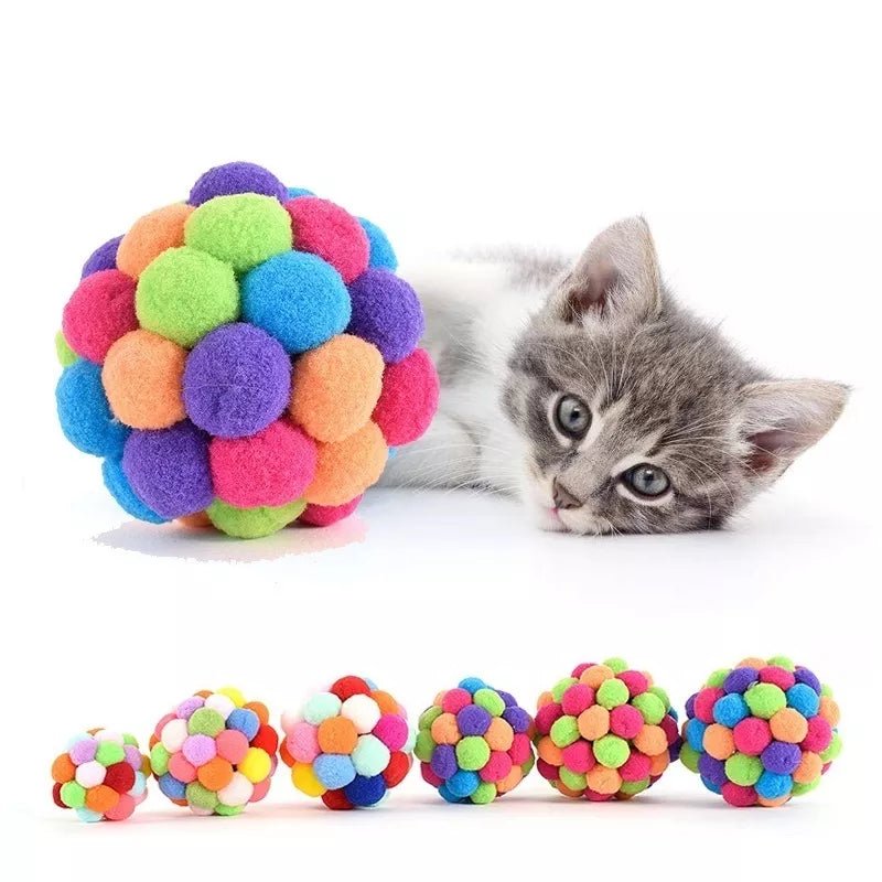 Handgemaakt grappig katten bouncy bal speelgoed - Interactieve pluche bell bal voor katten - Bivakshop