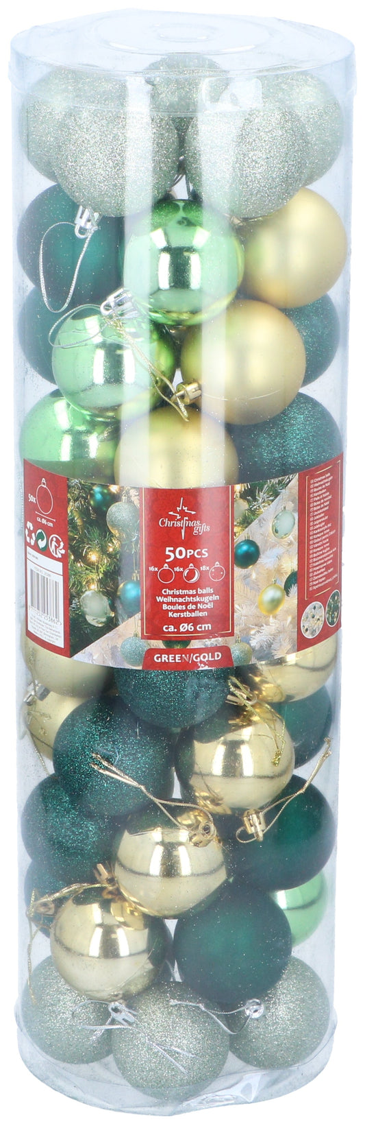 Kerstballen Set 50 Stuks Goud/Groen - Bivakshop