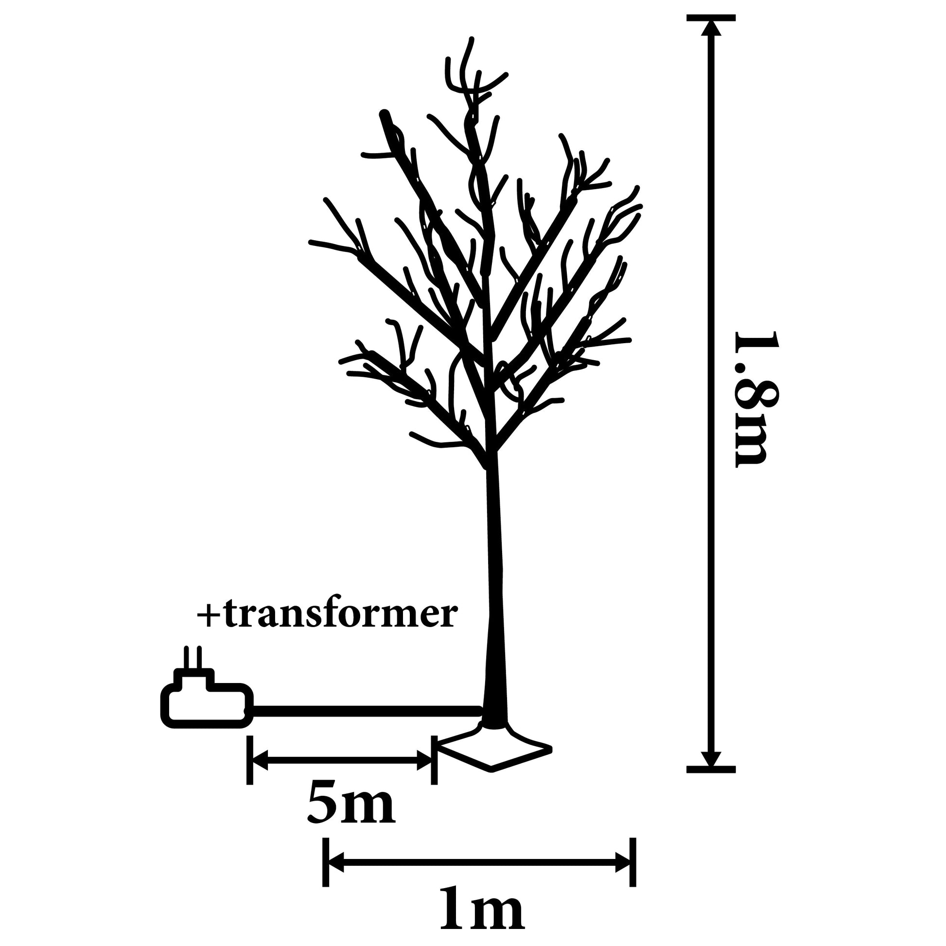 Lichtboom Met Led Kerstverlichting 180Cm