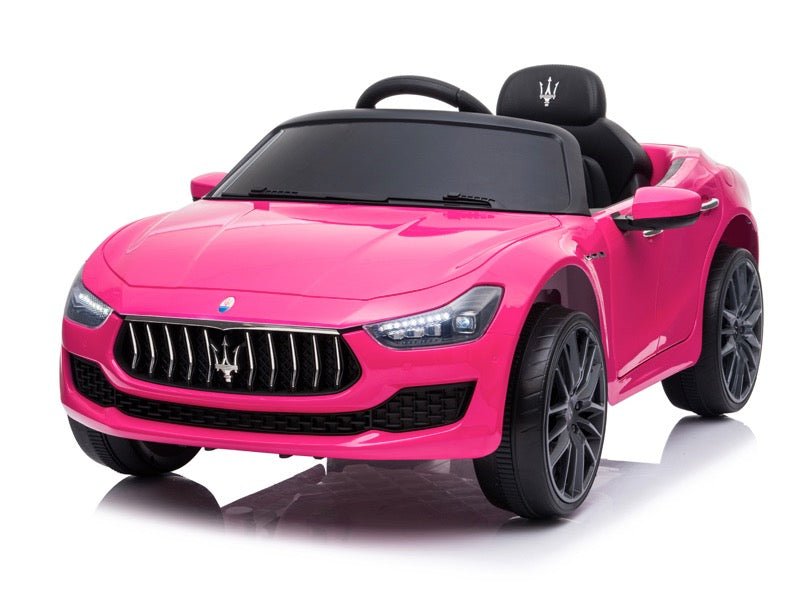 Maserati Ghibli 12V Meerijdauto - Roze Italiaanse Klasse - Bivakshop