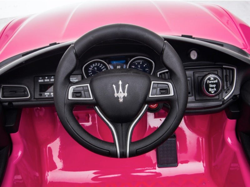 Maserati Ghibli 12V Meerijdauto - Roze Italiaanse Klasse - Bivakshop