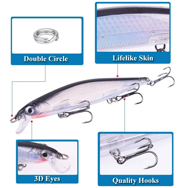 Proleurre viskunstaas 11cm 13.8g - Zinkende minnow wobbler - Bivakshop