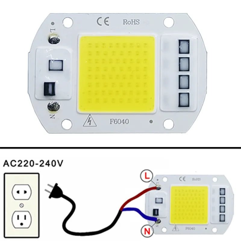 Rosensuotich LED chip COB lamp - 10W 20W 30W 50W AC 220V 240V IP65 slimme IC - Bivakshop