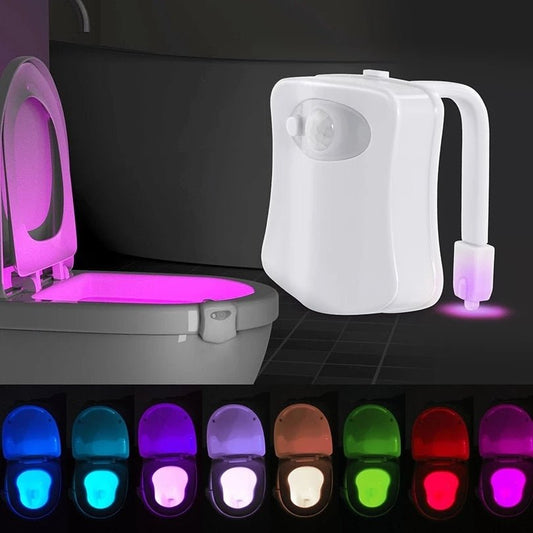 Toiletpotverlichting · LED · WC · Toilet lamp · Nachtlamp met Bewegingssensor · 8 Kleuren - Bivakshop