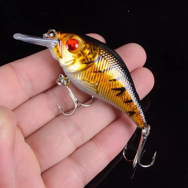 TQEXSZ 1 stuk 7.5cm 10.2g hard vib kunstaas met 3D ogen - Zinkende crankbait - Bivakshop