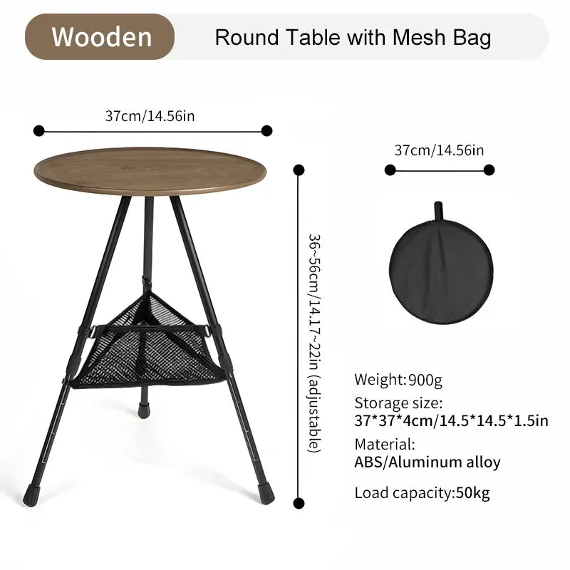 WESTTUNE camping ronde tafel met lichtstandaard - Picknicks en buitengebruik - Bivakshop