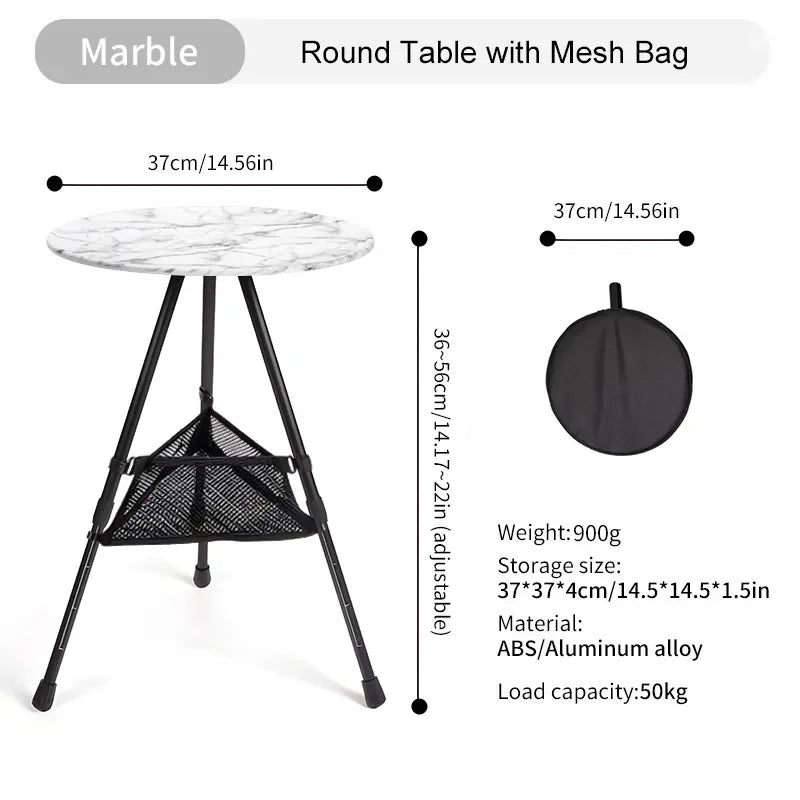 WESTTUNE camping ronde tafel met lichtstandaard - Picknicks en buitengebruik - Bivakshop