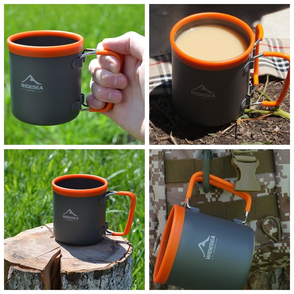 Widesea Camping Aluminum Cup Outdoor Mug Tourism Tableware Picnic Cooking Equipment Tourist Coffee Drink Trekking Hiking - Bivakshop